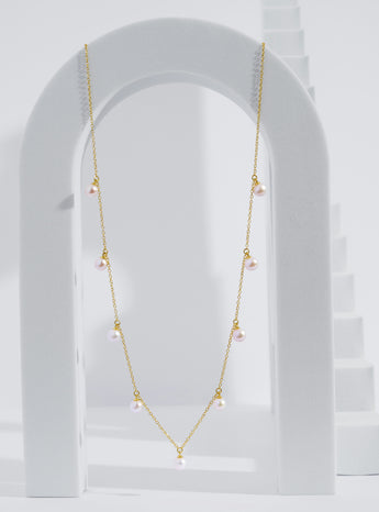 Charlotte pearl necklace gold