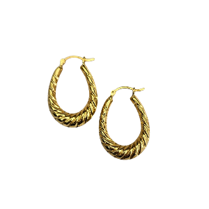 RAYA Large twist hoops gold