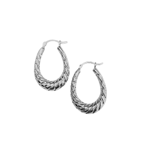 RAYA Large twist hoops silver