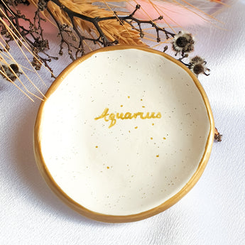 Aquarius star sign jewellery dish