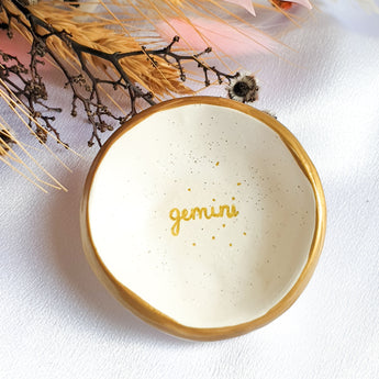 Gemini star sign jewellery dish